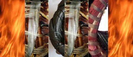 Im Bild zu sehen rechts links Feuerschein dazwischen Elektromotor-Wicklungen