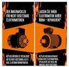 Elektromotor 08) Elektromotor ein neuer muss es sein oder - oder reparieren doch sinnvoller als neu kaufen, im Bild ein IP 23 und ein IP 54 B3 Fuß - E Motor, in orangenem Winkel-Rahmen. 