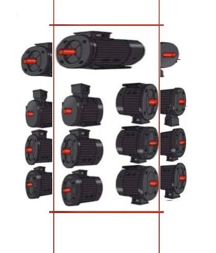 Elektromotor-Bauformen warum B35 und B34 Bauformen ideal zum nutzen sind - mit Fuss und Flansch 7 E Motoren als Cartoonbild