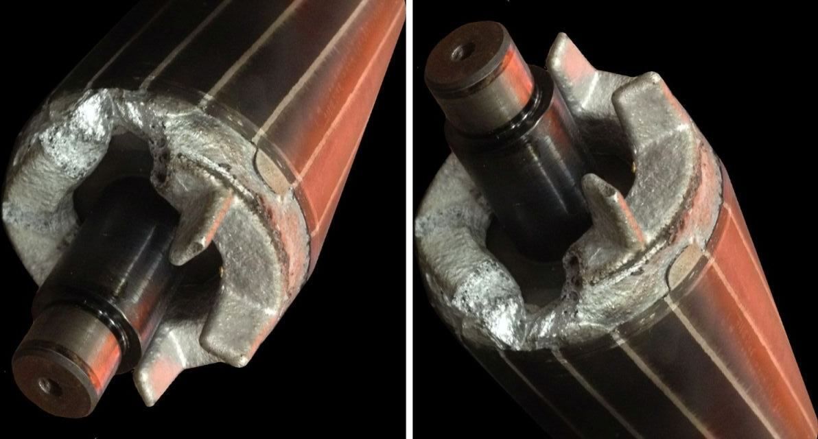 Elektromotor brennt, verbrennt, eine seltene Elektromotoren Dienstleistung: Rotor Alu geschmolzen (im Bild die Schmelzstelle zu sehen) mit Kupfer geht es neu, Elektromotor nutzlos, wann flicken - wann ersetzen, genau so stellt sich sofort die Frage, wenn der E Motor nun mal durchgebrannt ist. Einfach AQ Pluss Info und Kosten einholen.
