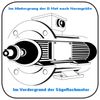 Der Sägemotor, ein typischer Flachmotor, im Hintergrund zum Vergleich nach IEC Norm, beideE Motoren ineinander verschachtelt im Bild !!