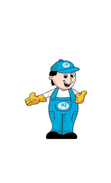 Elektromotor –  die Krux zwischen schnell und billig, hier im Bild ein Elektromotoren-Cartoon von einem AQ Pluss Mitarbeiter in blauer Latzhose und blauem (Logo) Käppi. ... Daumen hoch !!